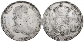 Ferdinand VII (1808-1833). 8 reales. 1818. Zacatecas. AG. (Cal 2008-689). Ag. 25,71 g. Choice VF. Est...140,00.