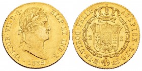 Ferdinand VII (1808-1833). 2 escudos. 1829. Madrid. AJ. (Cal 2008-226). Au. 6,72 g. Almost XF/XF. Est...320,00.