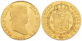Ferdinand VII (1808-1833). 4 escudos. 1820. Madrid. GJ. (Cal 2008-150). Au. 13,49 g. It retains some luster. Choice VF. Est...600,00.
