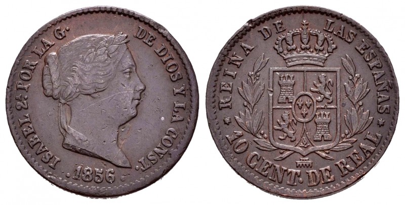 Elizabeth II (1833-1868). 10 céntimos de real. 1856. Segovia. (Cal 2008-602). Ae...