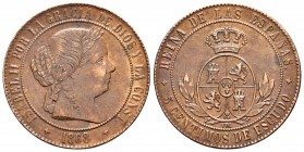 Elizabeth II (1833-1868). 5 céntimos de escudo. 1868. Jubia. OM. (Cal 2008-629). Ae. 12,73 g. Choice VF. Est...50,00.