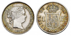 Elizabeth II (1833-1868). 1 real. 1859. Madrid. (Cal 2008-421). Ag. 1,29 g. Almost XF. Est...70,00.