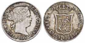 Elizabeth II (1833-1868). 40 céntimos de escudo. 1866. Madrid. (Cal 2008-338). Ag. 5,14 g. Almost XF. Est...60,00.