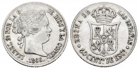 Elizabeth II (1833-1868). 40 céntimos de escudo. 1866. Madrid. (Cal 2008-338). Ag. 5,08 g. VF. Est...20,00.