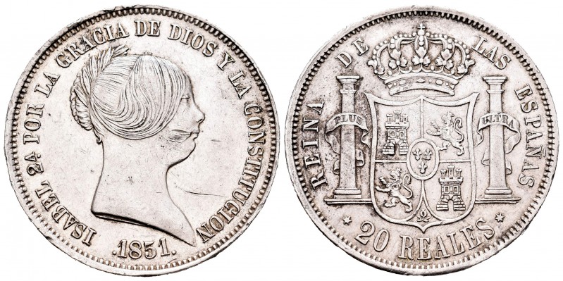 Elizabeth II (1833-1868). 20 reales. 1854. Madrid. (Cal 2008-174). Ag. 26,06 g. ...