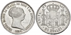 Elizabeth II (1833-1868). 20 reales. 1854. Madrid. (Cal 2008-174). Ag. 25,85 g. Golpecitos. XF. Est...160,00.