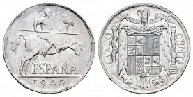 Estado Español (1936-1975). 5 céntimos. 1940. Madrid. (Cal 2008-133). Al. 1,16 g. UNC. Est...50,00.
