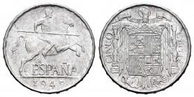 Estado Español (1936-1975). 5 céntimos. 1945. Madrid. (Cal 2008-135). Al. 1,16 g. Almost UNC. Est...15,00.