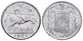 Estado Español (1936-1975). 10 céntimos. 1953. Madrid. (Cal 2008-131). Al. 1,85 g. Almost UNC. Est...15,00.