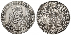 Germany. Saxony. Johan Gregor. 1 thaler. 1656. Dresden. CR. (Dav-7612). Ag. 28,93 g. Último año de reinado. Escasa. Almost XF/Choice VF. Est...350,00....