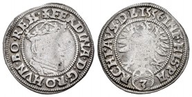 Austria. Ferdinand I. 3 kreuzer. 1556. Ag. 2,18 g. Choice F. Est...50,00.