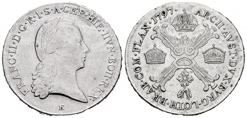 Austria. Francis II. 1/2 kronen thaler. 1797. E. (Km-61.1). Ag. 14,68 g. Almost ...