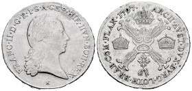 Austria. Francis II. 1/2 kronen thaler. 1797. E. (Km-61.1). Ag. 14,68 g. Almost VF/VF. Est...30,00.