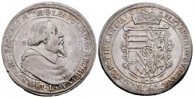 Austria. Archduke Leopold. 1 thaler. 1621. Hall. (Km-264.2). Ag. 28,42 g. Golpecitos. VF. Est...220,00.