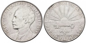 Cuba. 1 peso. 1953. (Km-29). Ag. 26,67 g. Cleaned. XF. Est...30,00.