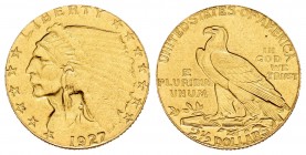 United States. 2 1/2 dollars. 1927. (Km-128). (Fried-120). Au. 4,12 g. XF. Est...180,00.