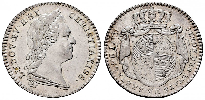 France. Louis XV. Jetón. 1770. (Feuardent-8779). Ag. 6,48 g. Estados de Bretaña....