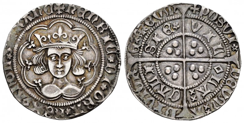 United Kingdom. Henry VI. Groat. (1430-1431). Calais. (Spink-1859). Ag. 3,79 g. ...