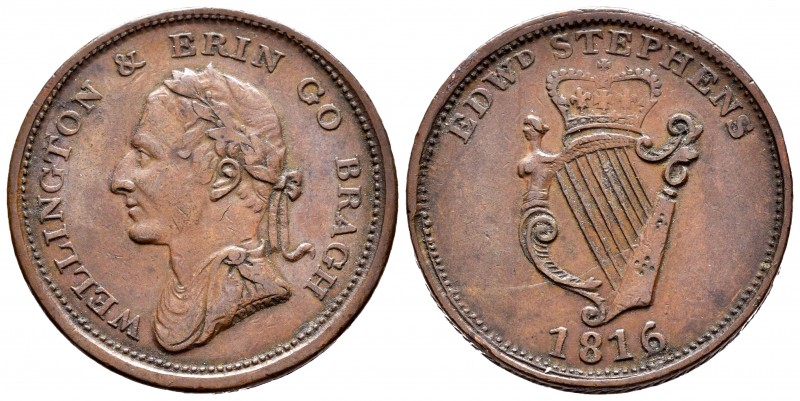 Ireland. 1 penny - Token. 1816. Wellington and Erin. Edward Stephens. (Withers-1...