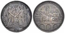 Switzerland. 5 francos. 1876. Lausanne. (Km-X-S13). Ag. 24,89 g. Golpecito en el canto. Pátina. XF. Est...140,00.