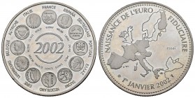 Medalla. 1 de enero de 2002. Ni. 31,59 g.  Medalla conmemorativa del Nacimiento del Euro. UNC. Est...30,00.