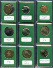 Lote de heterogéneo de 50 moneda de bronce antigua diferentes valores, Grecia (6), Imperio Romano (37), Hispania antigua (4) e Imperior Bizantino (3)....