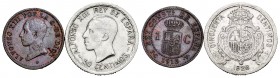 Lote de 2 monedas de Alfonso XIII, 50 céntimos 1926 y 1 céntimo 1913*3. A EXAMINAR. VF/Choice VF. Est...30,00.