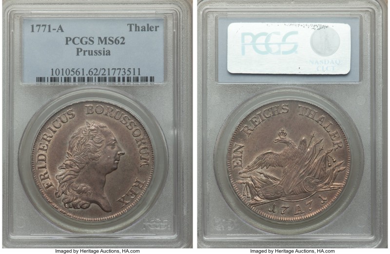 Prussia. Friedrich II Taler 1771-A MS62 PCGS, Berlin mint, KM306.2, Dav-2586. Da...