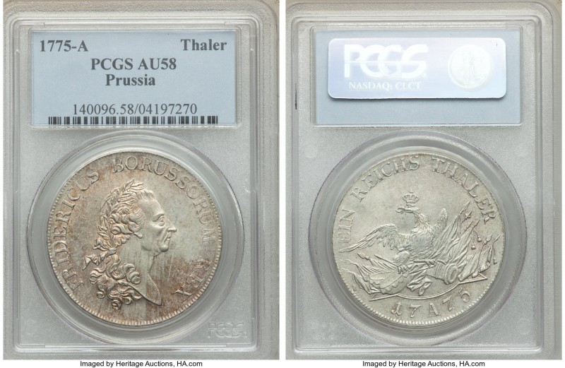 Prussia. Friedrich II Taler 1775-A AU58 PCGS, Berlin mint, KM332.1, Dav-2590. St...