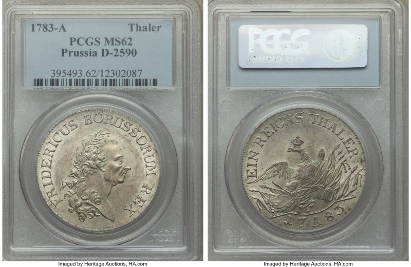 Prussia. Friedrich II Taler 1783-A MS62 PCGS, Berlin mint, KM332.1, Dav-2590. Li...
