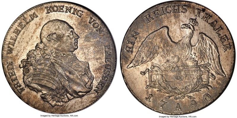 Prussia. Friedrich Wilhelm II Taler 1790-A MS62 NGC, Berlin mint, KM348.1. Origi...