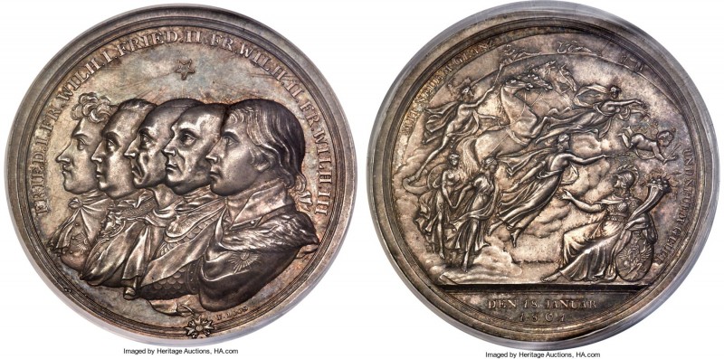 Prussia. Friedrich Wilhelm III silver "100th Anniversary of Prussia" Medal 1801 ...