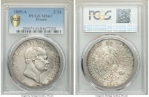 Prussia. Friedrich Wilhelm IV 2 Taler 1859-A MS63 PCGS, Berlin mint, KM474, Dav-777, Thun-264. A lustrous example with light hairlines and light gray ...