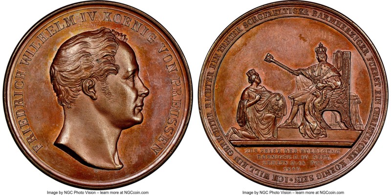Prussia. Friedrich Wilhelm IV bronze Medal 1840 MS65 Brown NGC, Marienburg-2583....