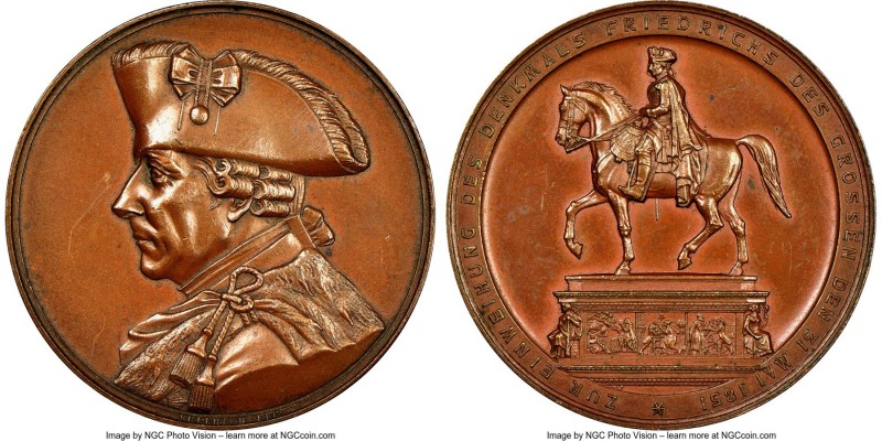 Prussia. "Frederick the Great" bronze Medal 1851 MS63 Brown NGC, Marienburg-4253...