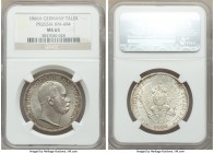 Prussia. Wilhelm I Taler 1866-A MS65 NGC, Berlin mint, KM494. A satiny white coin with light sienna hues present along the rims.

HID09801242017