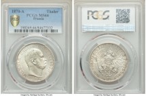 Prussia. Wilhelm I Taler 1870-A MS66 PCGS, Berlin mint, KM494. Highly attractive, blemish free surfaces make this example very pleasing to the eye.

H...
