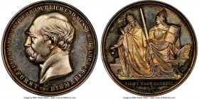 Prussia. Otto von Bismarck silver "Nicht Nach Canossa" Medal 1872 MS64 NGC, Gaed-2168var. 42mm. An attractive specimen with iridescent rainbow tone. 
...