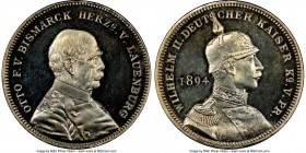 Prussia. Wilhelm II silver "Otto von Bismarck" Medal 1894 MS64 NGC, Bennert-117. 33mm. 18.7gm. By Lauer. Edge: Plain. WILHELM II. DEUTSCHER KAISER KG....