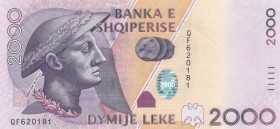 Albania, 2.000 Leke, 2012, UNC, p74b
 Serial Number: QF620181
Estimate: 30-60 USD