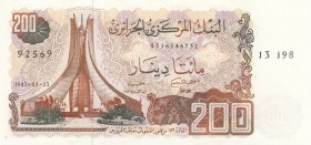 Algeria, 200 Dinars, 1983, UNC (-), p135a
 Serial Number: 0316546732
Estimate: 15-30 USD