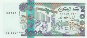 Algeria, 2.000 Dinars, 2011, UNC, p144
 Serial Number: 1885218847
Estimate: 15-30 USD