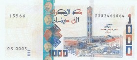 Algeria, 1.000 Rials, 2018, UNC, pNew
 Serial Number: 15964
Estimate: 10-20 USD