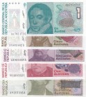 Argentina, UNC, Total 5 banknotes
1 Austral, 1985-89, p323b; 5 Australes, 1985-89, p324; 50 Australes, 1986-89, p326a; 100 Australes, 1986-89, p327; ...