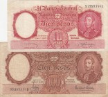 Argentina , 10 Pesos and 100 Pesos, 1935/1957, FINE, p265, p272, (Total 2 banknotes)
Estimate: 15-30 USD