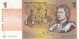Australia, 1 Dollar, 1982, UNC, p42d
Queen Elizabeth II portrait, Serial Number: DKE 773516
Estimate: 10-20 USD
