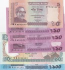 Bangladesh, UNC, Total 6 banknotes
5 Taka,2011; 10 Taka(3),2014; 10Taka 1997; 100 Taka,2016,p57f
Estimate: 10-20 USD