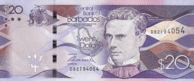 Barbados, 20 Dollars, 2013, UNC, p76
 Serial Number: D82194054
Estimate: 10-20 USD