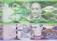 Barados, 5 Dollars and 20 Dollars, 2017, UNC, p74, p76, (Total 2 banknotes)
Estimate: 25-50 USD