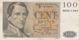 Belgium, 100 Francs, 1952, VF, p129a
 Serial Number: 0036.S.304
Estimate: 20-40 USD